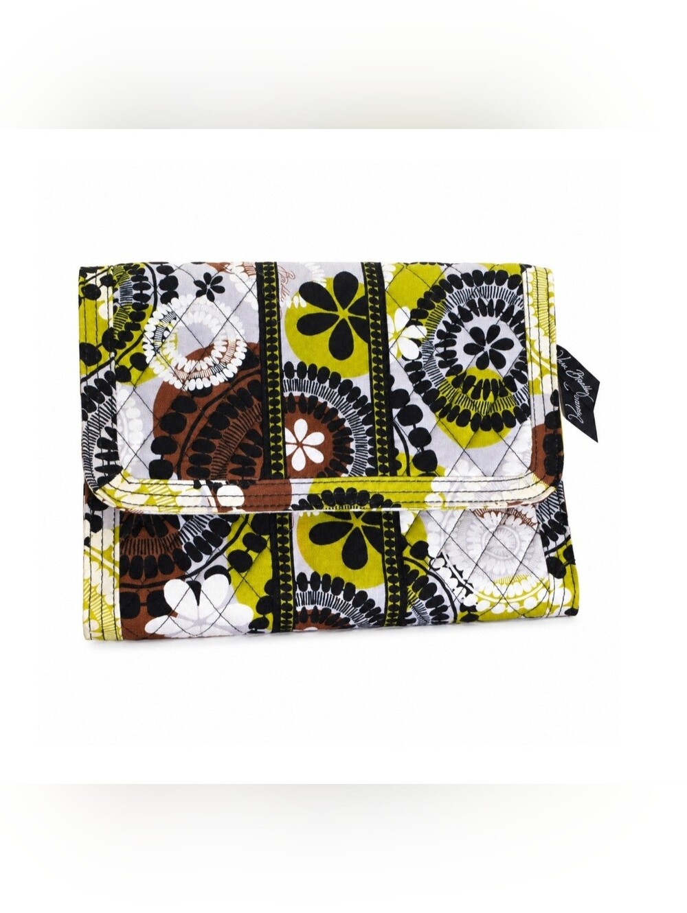 Vera Bradley Cocoa Moss Quilted Jewelry Folio Travel Organizer - Retired Rare
